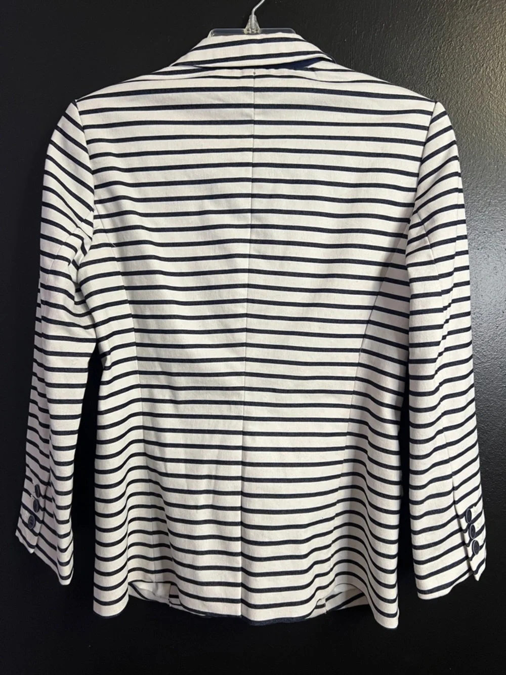 The Limited Navy and White Striped Denim  Blazer - Picture 2 of 4